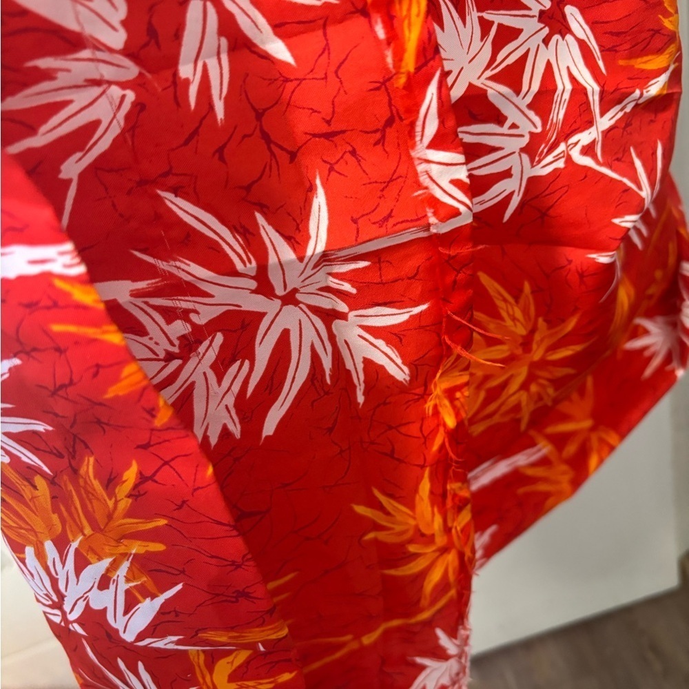 Vintage Hawaii Nei Honolulu Red Hawaiian Floral Luau Long Maxi Dress Size 12 - Picture 7 of 7